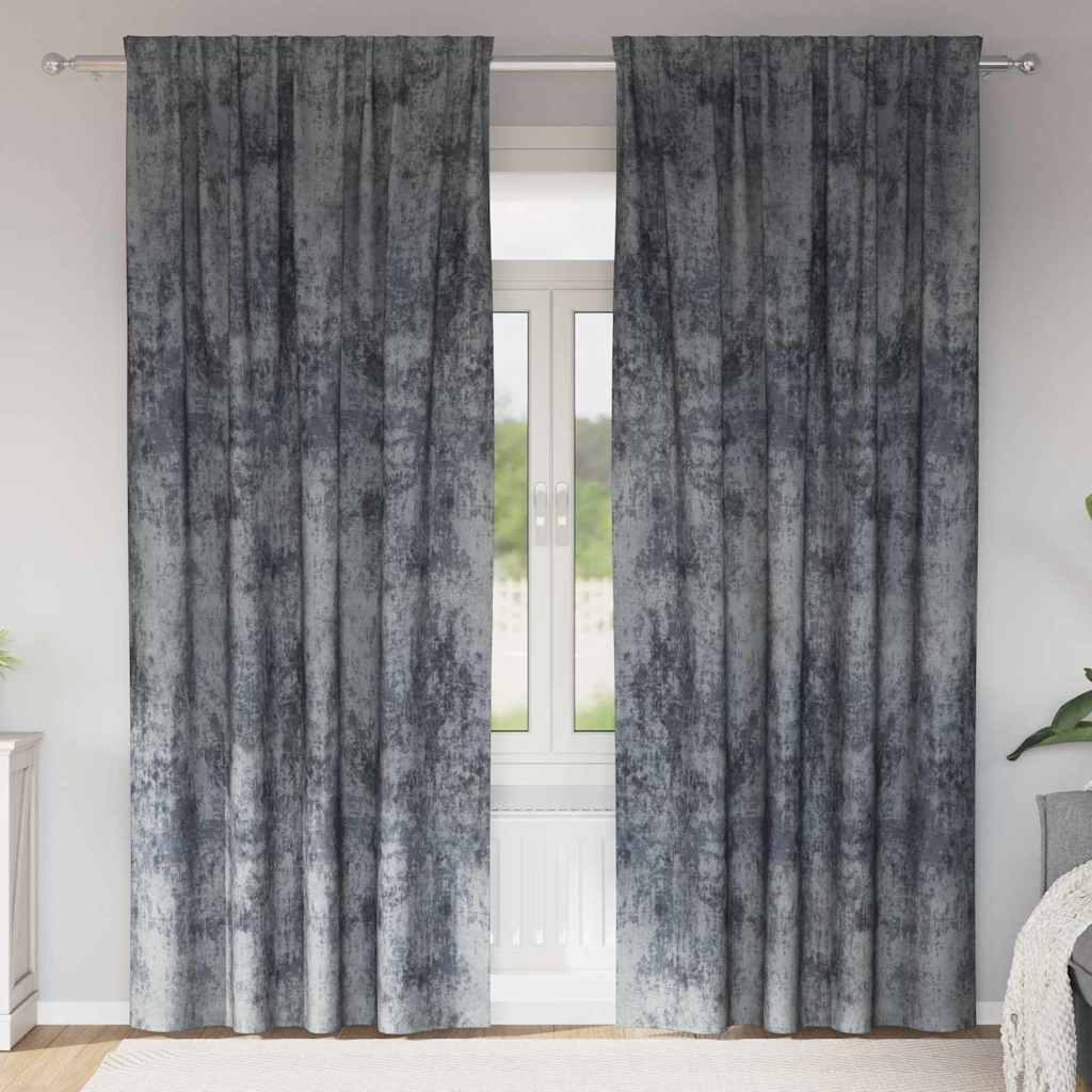 Baršunaste zavjese 2 pcs Srebrno Siva 225 x 140 cm Baršun