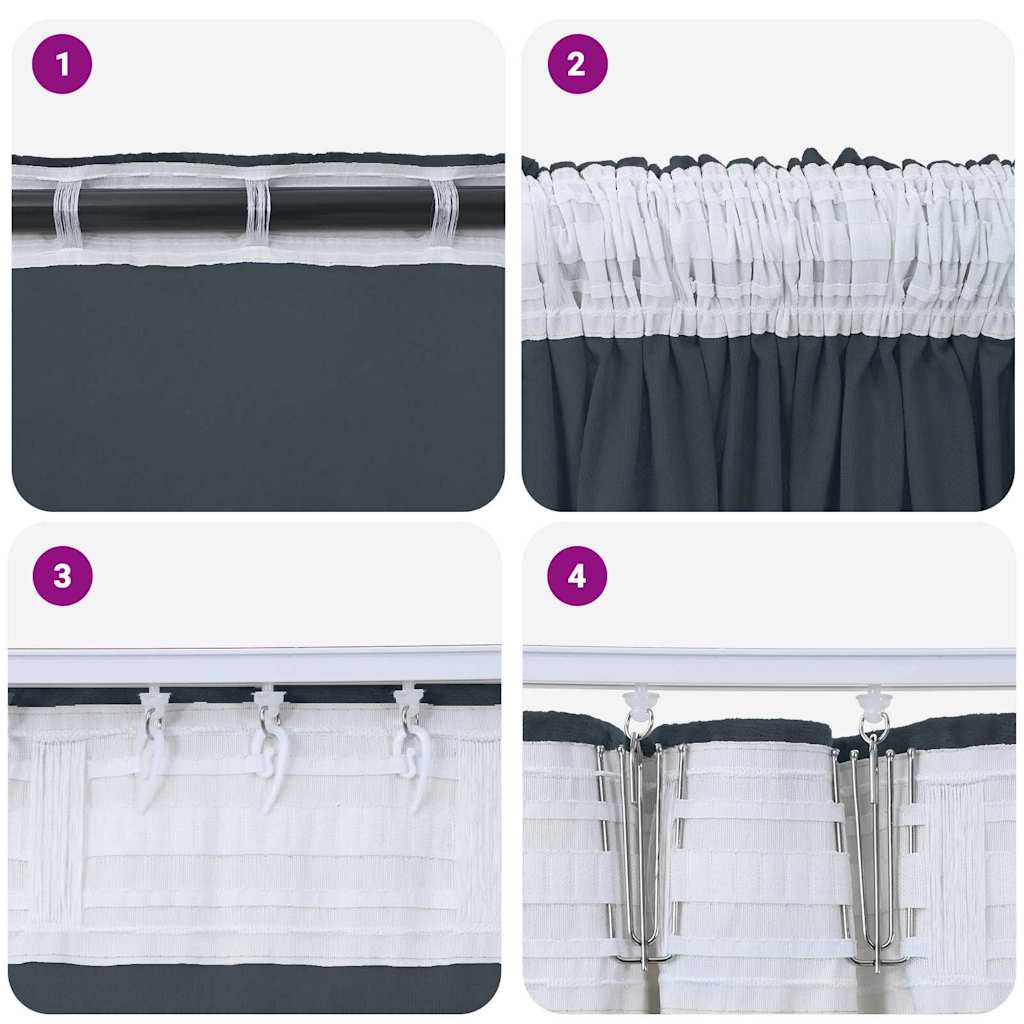 Baršunaste zavjese 2 pcs Srebrno Siva 260 x 140 cm Baršun