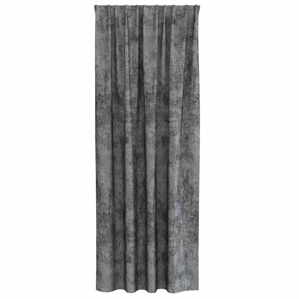 Baršunaste zavjese sa zavjesama 2 pcs Siva 225 x 140 cm Baršun