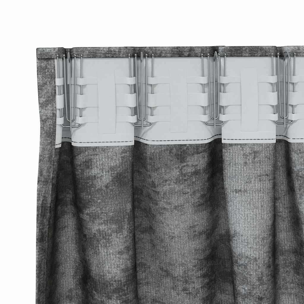 Baršunaste zavjese sa zavjesama 2 pcs Siva 260 x 140 cm Baršun