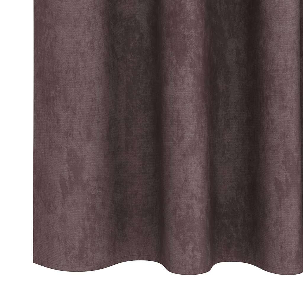 Baršunaste zavjese sa zavjesama 2 pcs Smeđa 245 x 140 cm Baršun