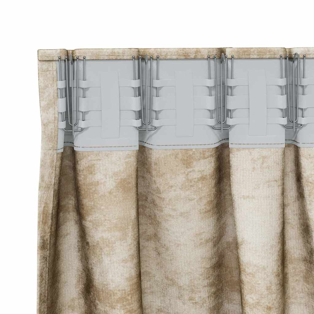 Baršunaste zavjese sa zavjesama 2 pcs Krema 245 x 140 cm Baršun