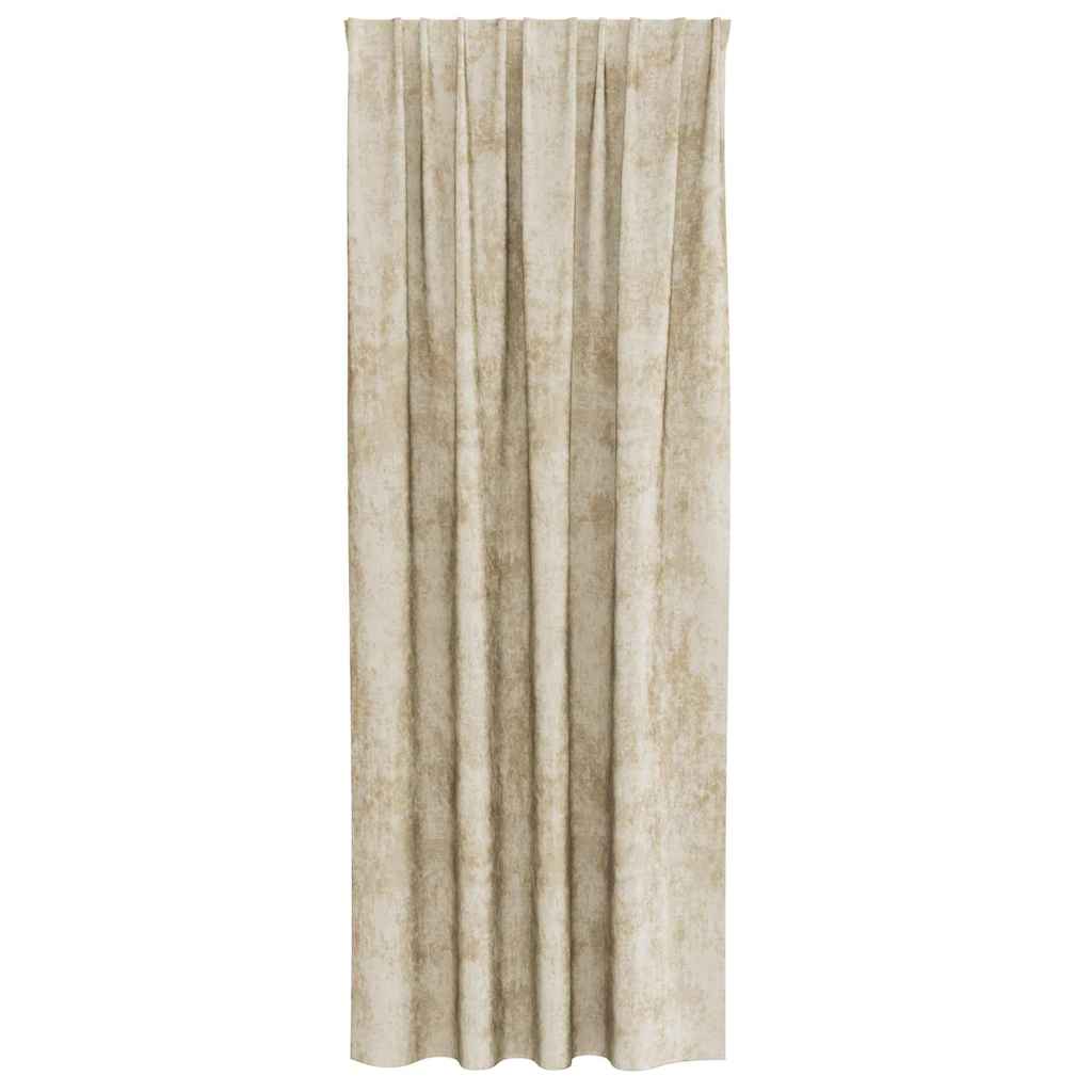 Baršunaste zavjese sa zavjesama 2 pcs Krema 245 x 140 cm Baršun