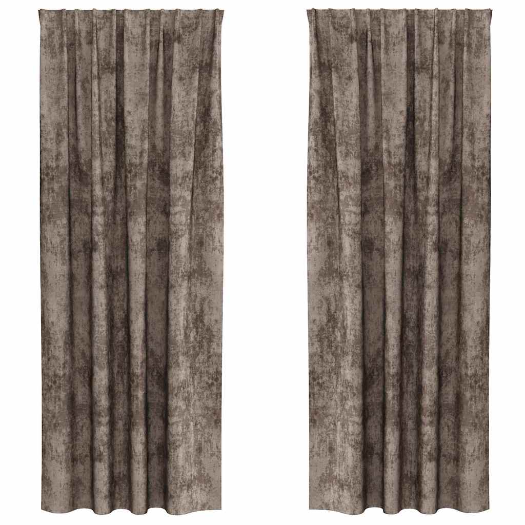 Baršunaste zavjese 2 pcs Boja cappuccina 225 x 140 cm Baršun