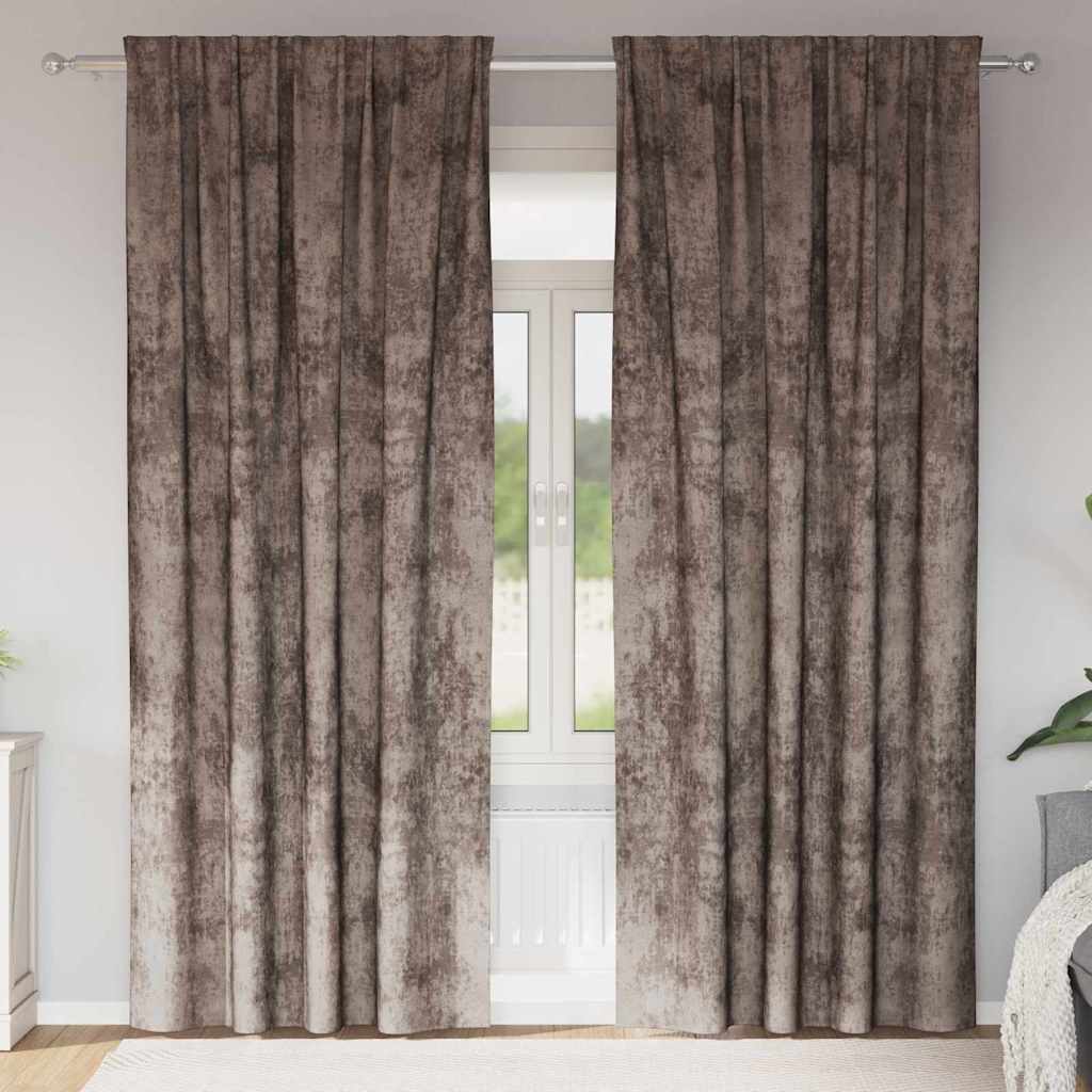 Baršunaste zavjese 2 pcs Boja cappuccina 245 x 140 cm Baršun