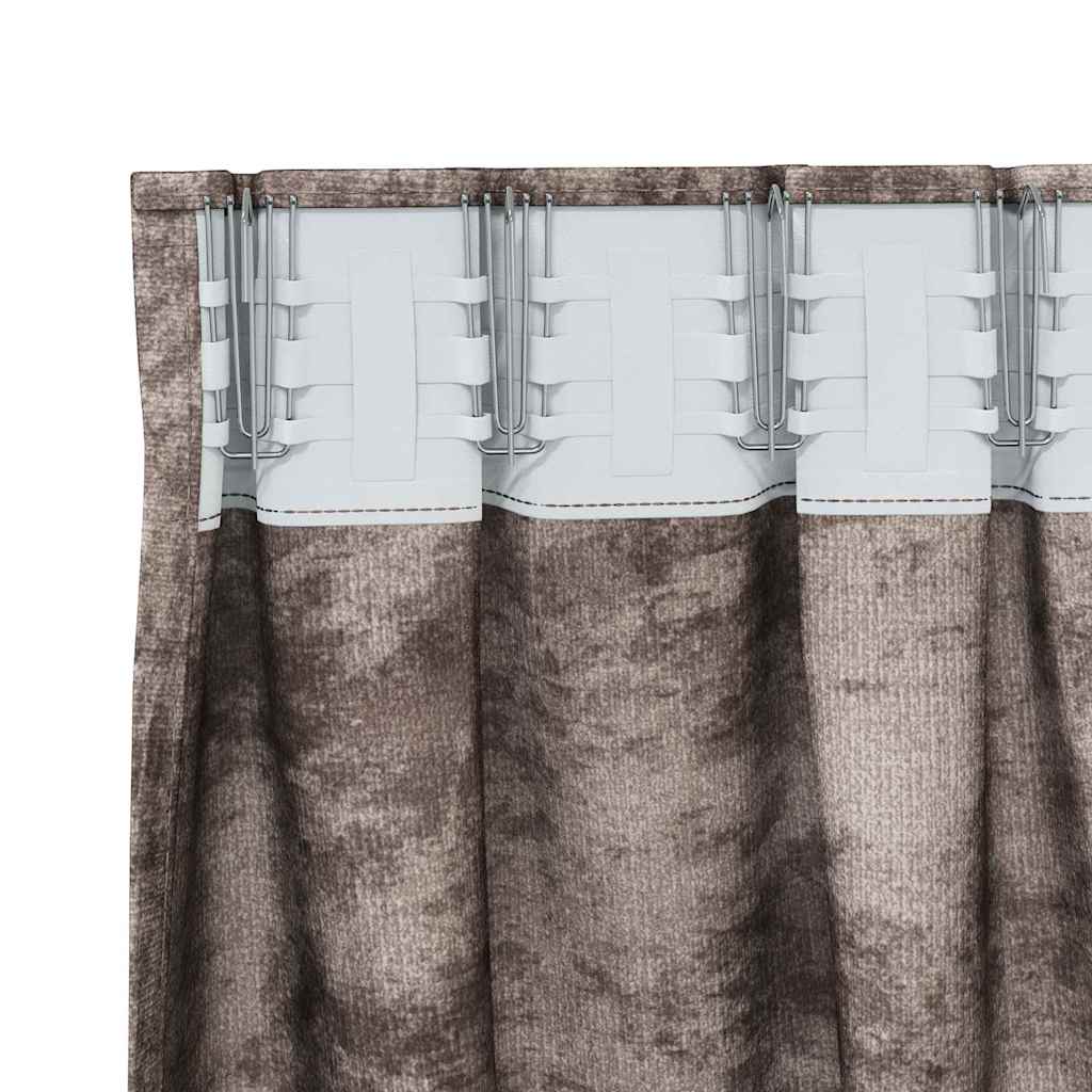 Baršunaste zavjese 2 pcs Boja cappuccina 260 x 140 cm Baršun