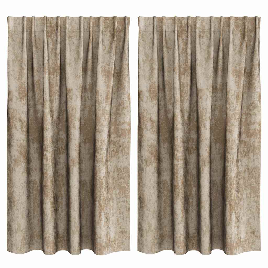 Baršunaste zavjese 2 pcs Šampanjca 140 x 140 cm Baršun
