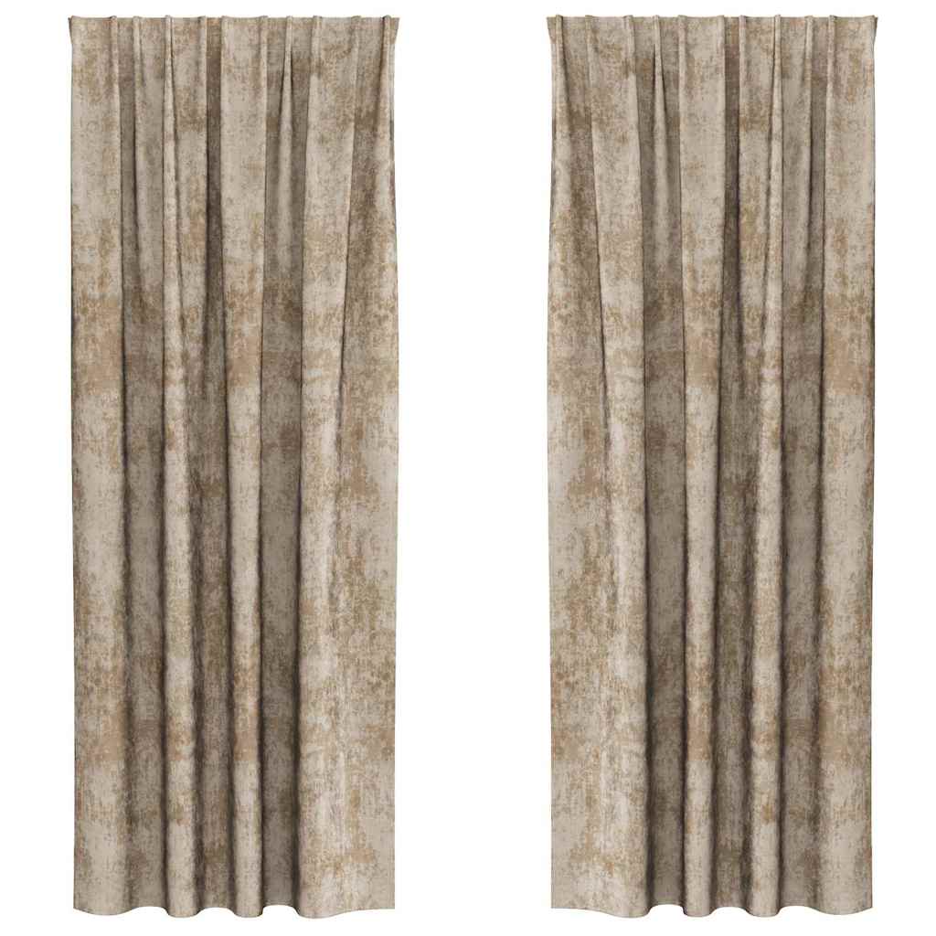 Baršunaste zavjese 2 pcs Šampanjca 260 x 140 cm Baršun