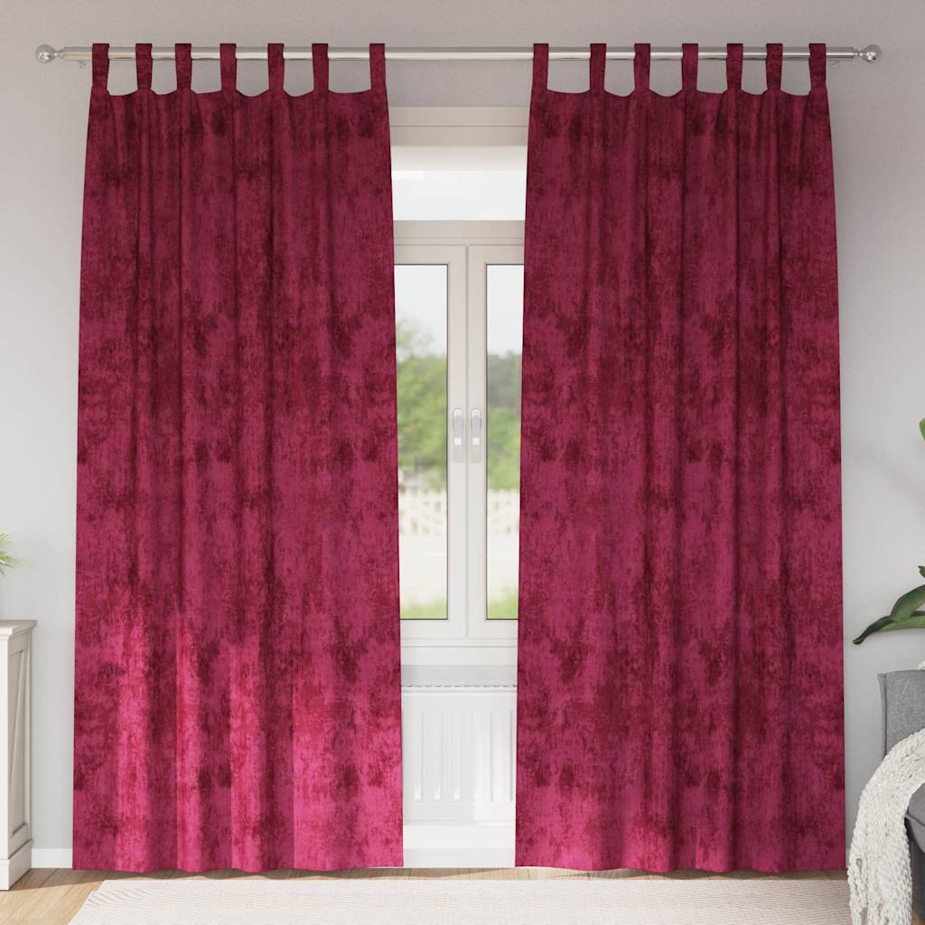 Baršunaste zavjese 2 pcs boja crnog vina 225 x 140 cm Baršun