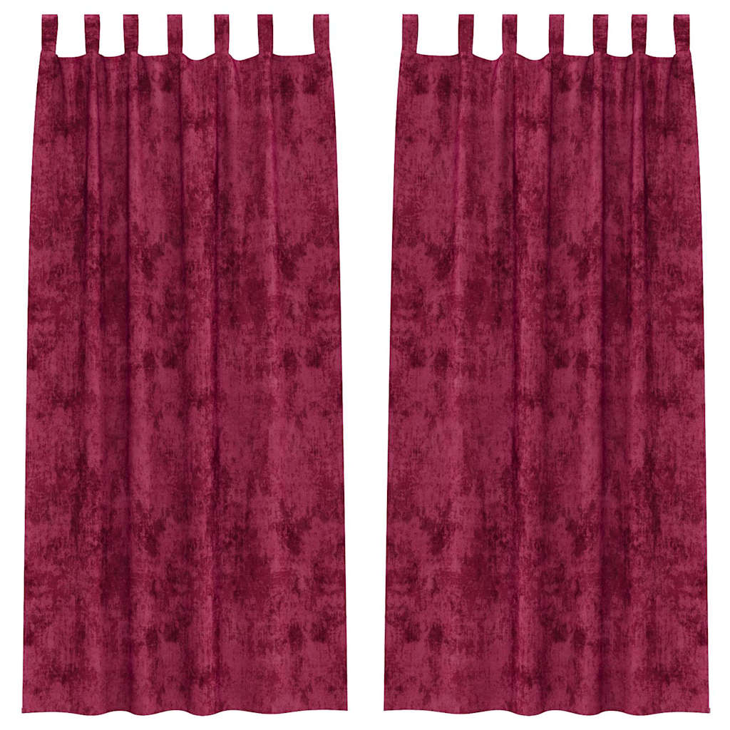 Baršunaste zavjese 2 pcs boja crnog vina 225 x 140 cm Baršun