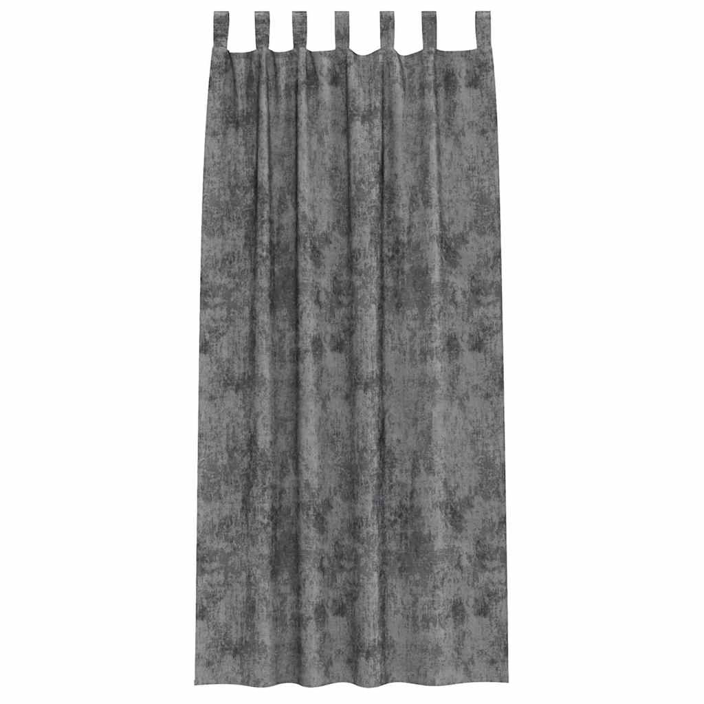 Baršunaste zavjese sa zavjesama 2 pcs Siva 260 x 140 cm Baršun