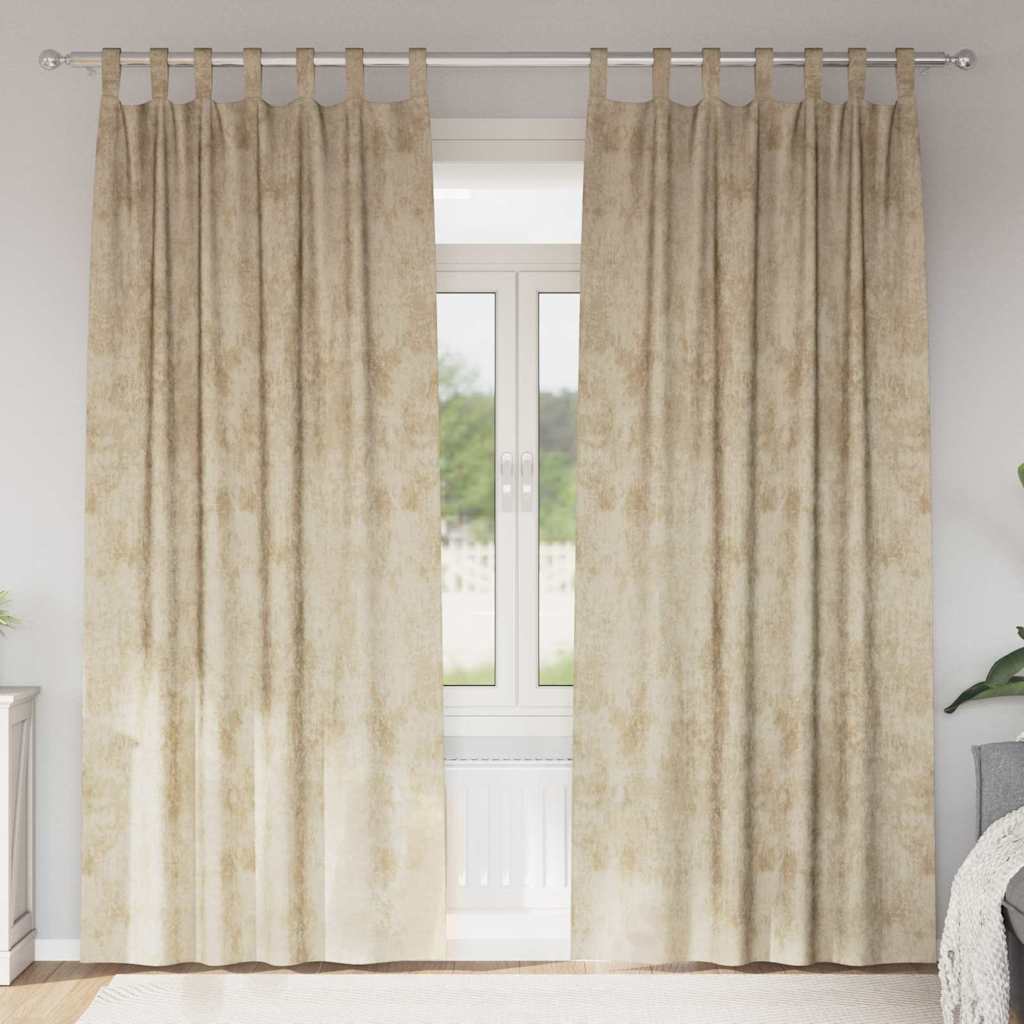 Baršunaste zavjese 2 kom. Krema 260 x 140 cm Baršun