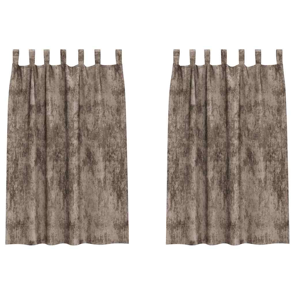 Baršunaste zavjese 2 pcs Boja cappuccina 175 x 140 cm Baršun