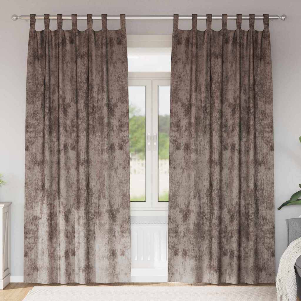 Baršunaste zavjese 2 pcs Boja cappuccina 225 x 140 cm Baršun