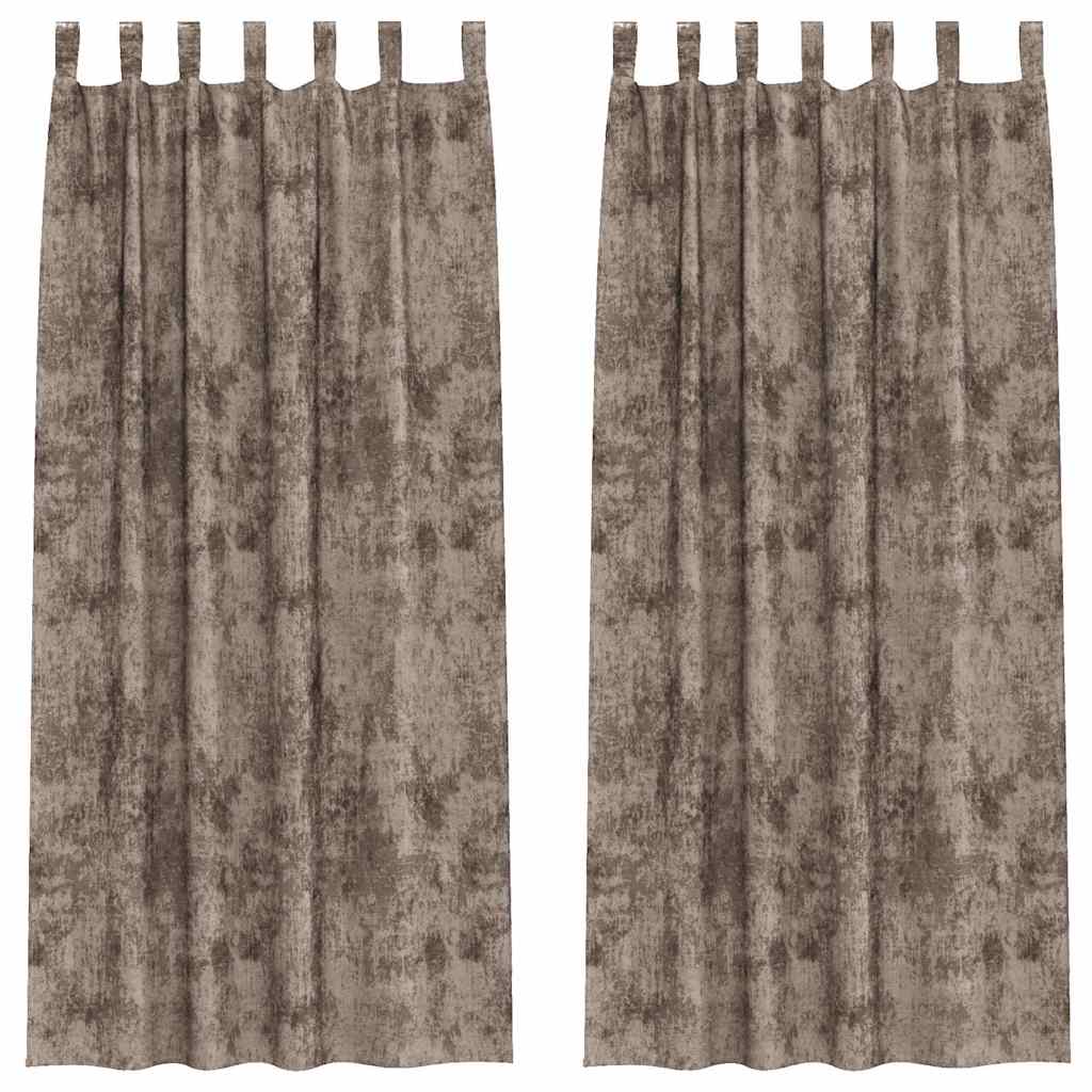 Baršunaste zavjese 2 pcs Boja cappuccina 225 x 140 cm Baršun