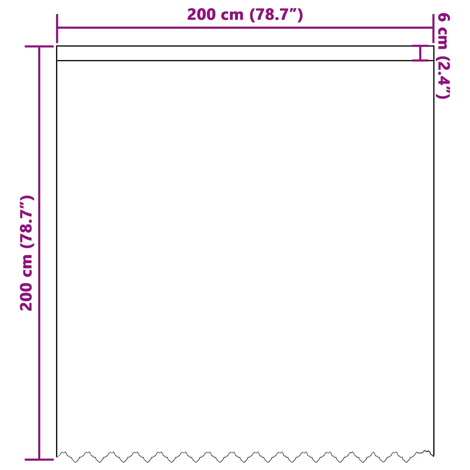 Čipkasta zavjesa sa zavjesama Bijelo 200 x 200 cm Poliester