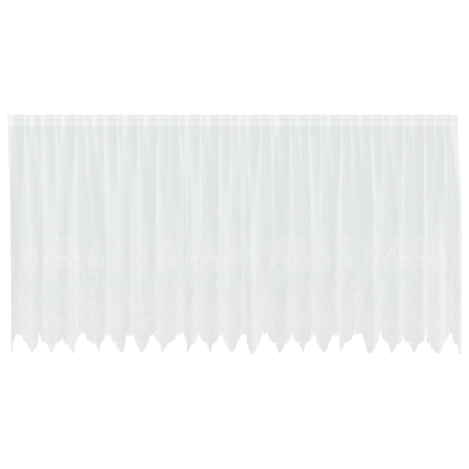 Čipkasta zavjesa sa zavjesama Bijelo 180 x 500 cm Poliester