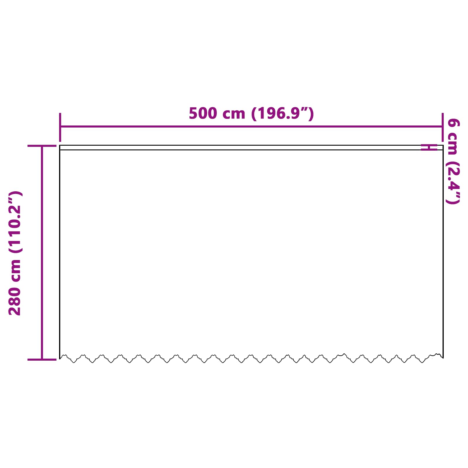 Čipkasta zavjesa sa zavjesama Bijelo 280 x 500 cm Poliester