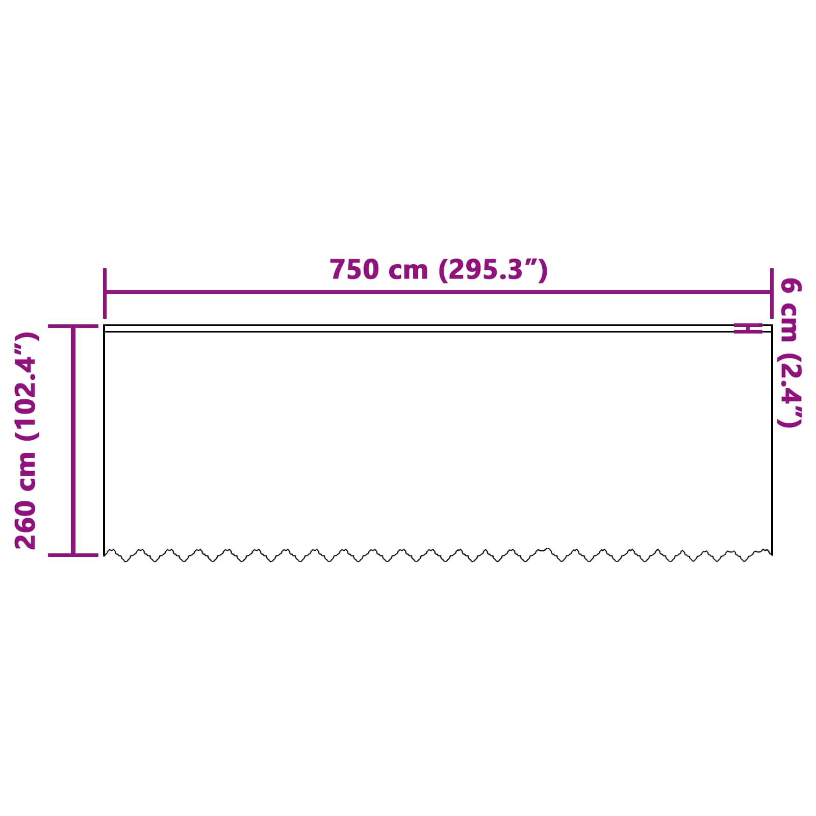 Čipkasta zavjesa sa zavjesama Bijelo 260x750cm Poliester