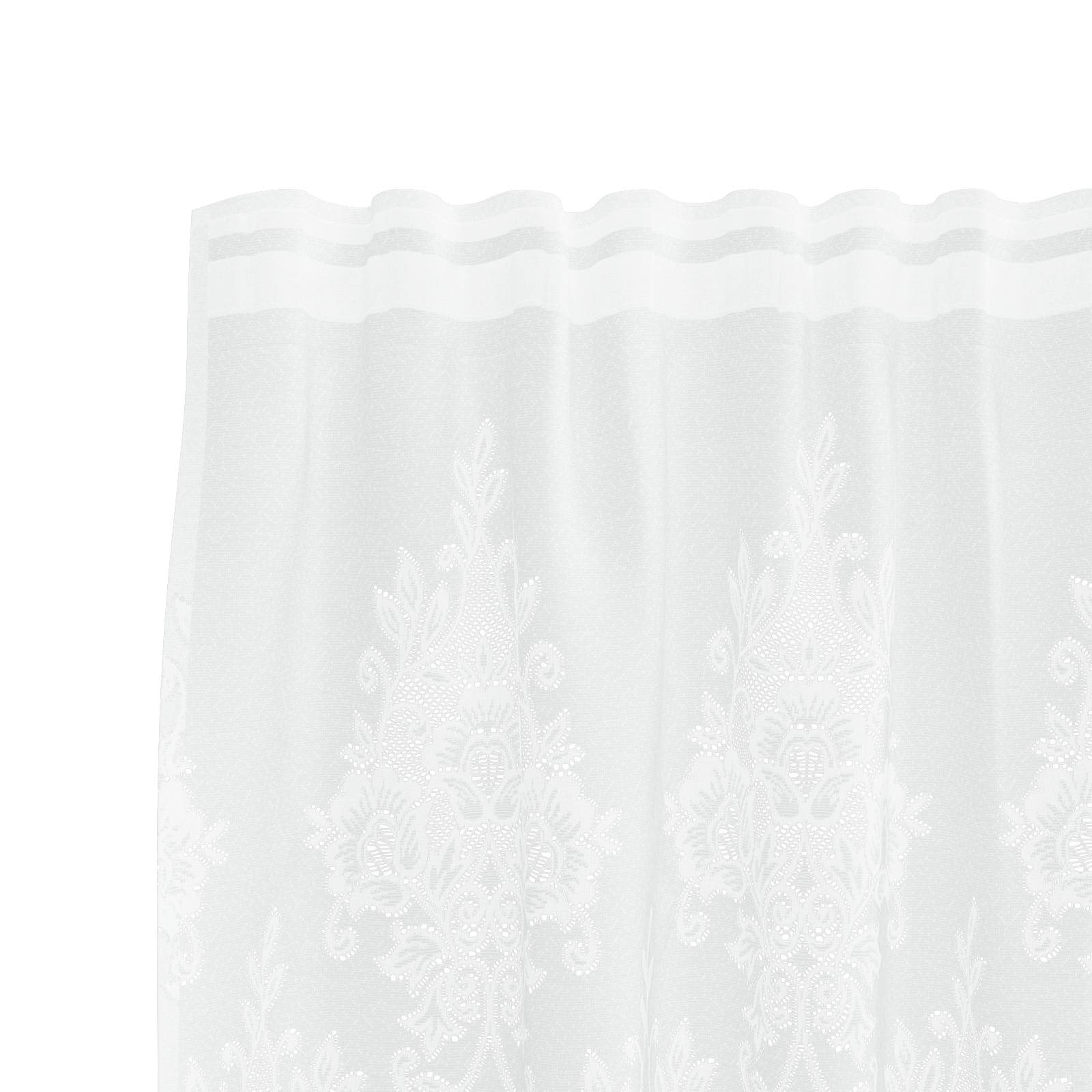 Čipkasta zavjesa sa zavjesama Bijelo 120 x 900 cm Poliester