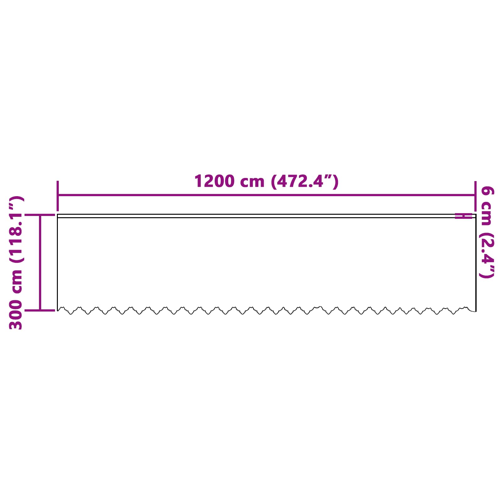 Čipkasta zavjesa sa zavjesama Bijelo 300 x 1200 cm Poliester