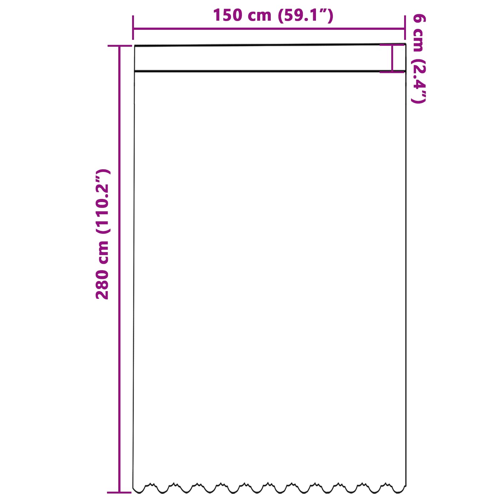 Čipkasta zavjesa sa zavjesama Bijelo 280 x 150 cm Poliester