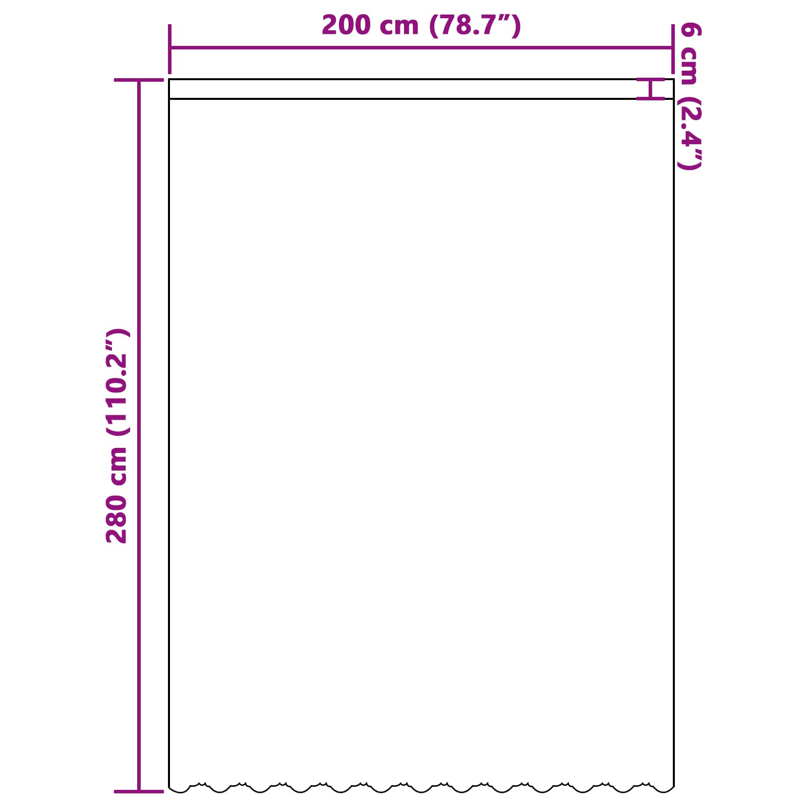 Čipkasta zavjesa sa zavjesama Bijelo 280 x 200 cm Poliester