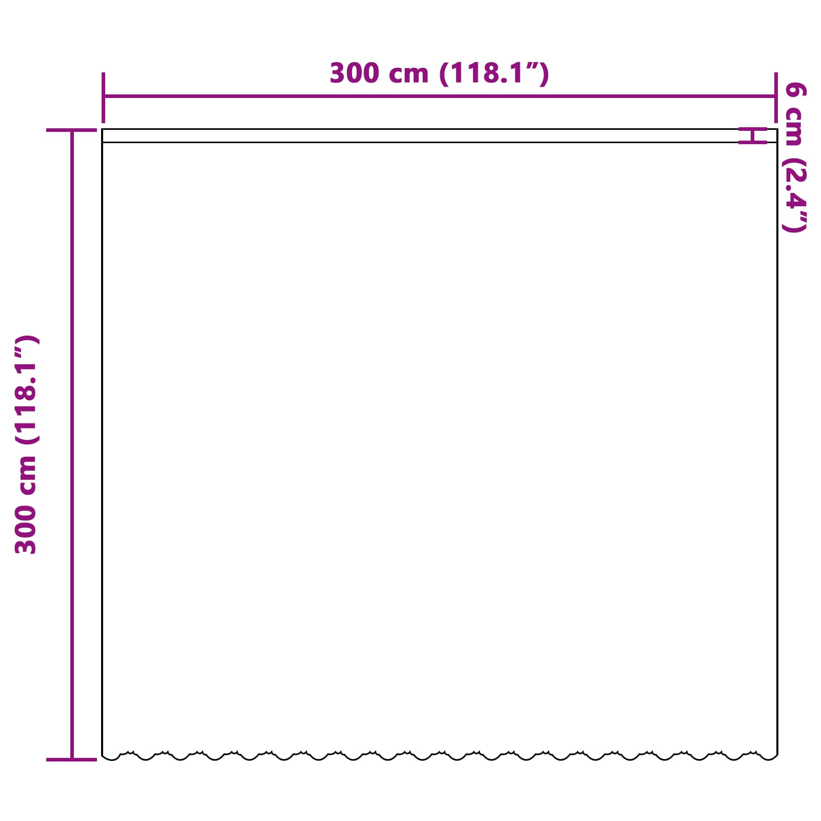 Čipkasta zavjesa sa zavjesama Bijelo 300 x 300 cm Poliester
