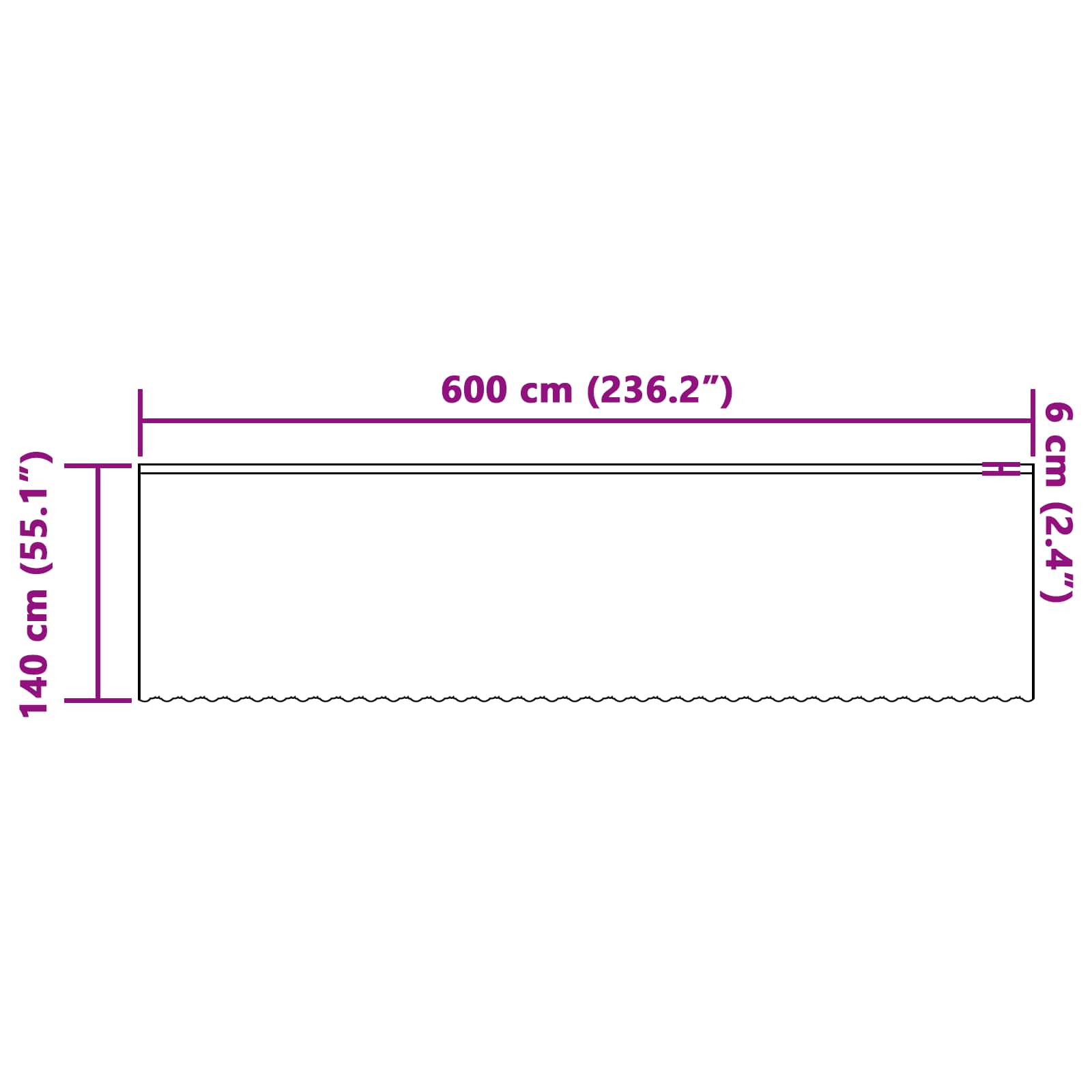 Čipkasta zavjesa sa zavjesama Bijelo 140 x 600 cm Poliester