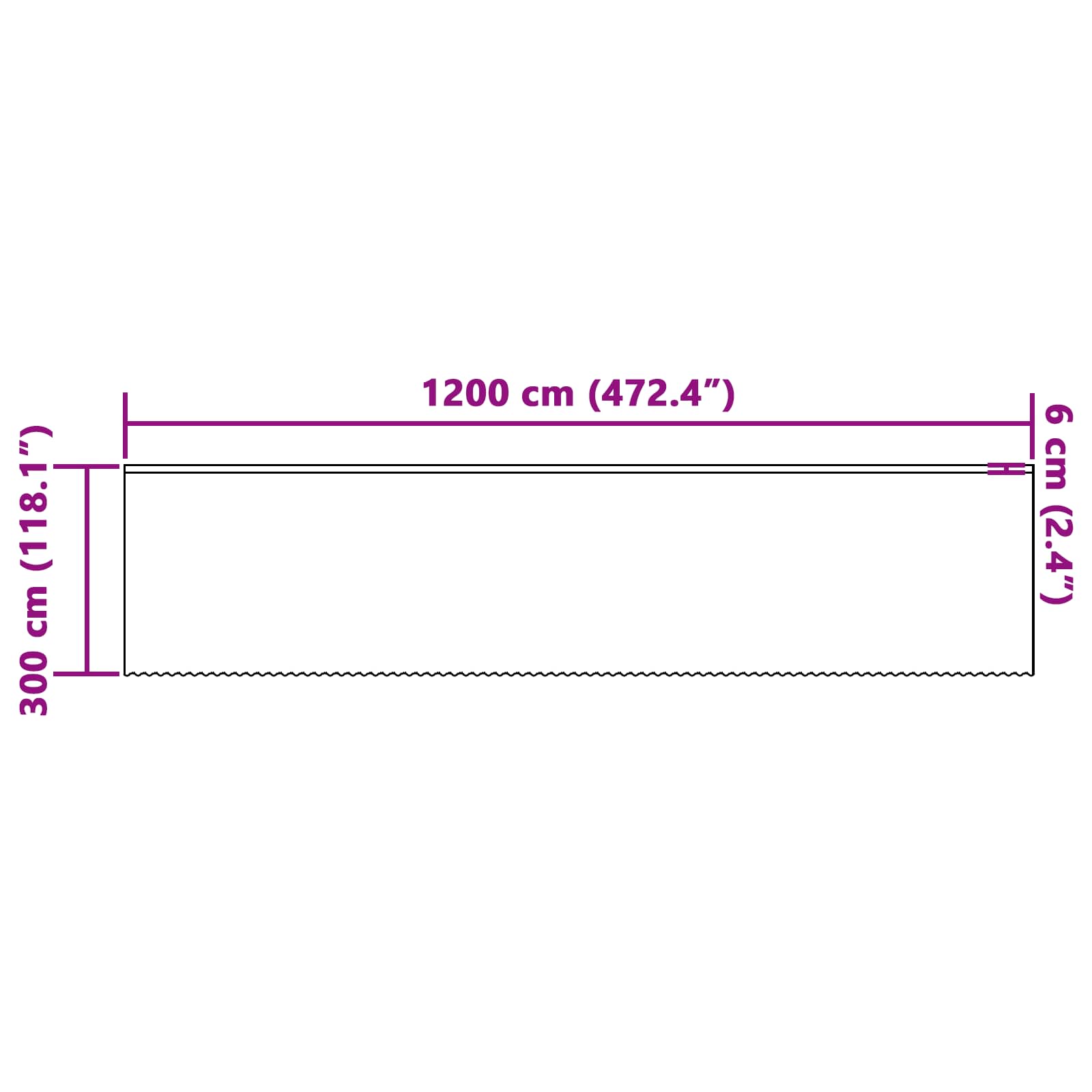 Čipkasta zavjesa sa zavjesama Bijelo 1200 x 300 cm Poliester
