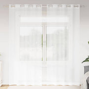 Voile zavjesa sa zavjesama 2 pcs Bijelo 225 x 140 cm Poliester