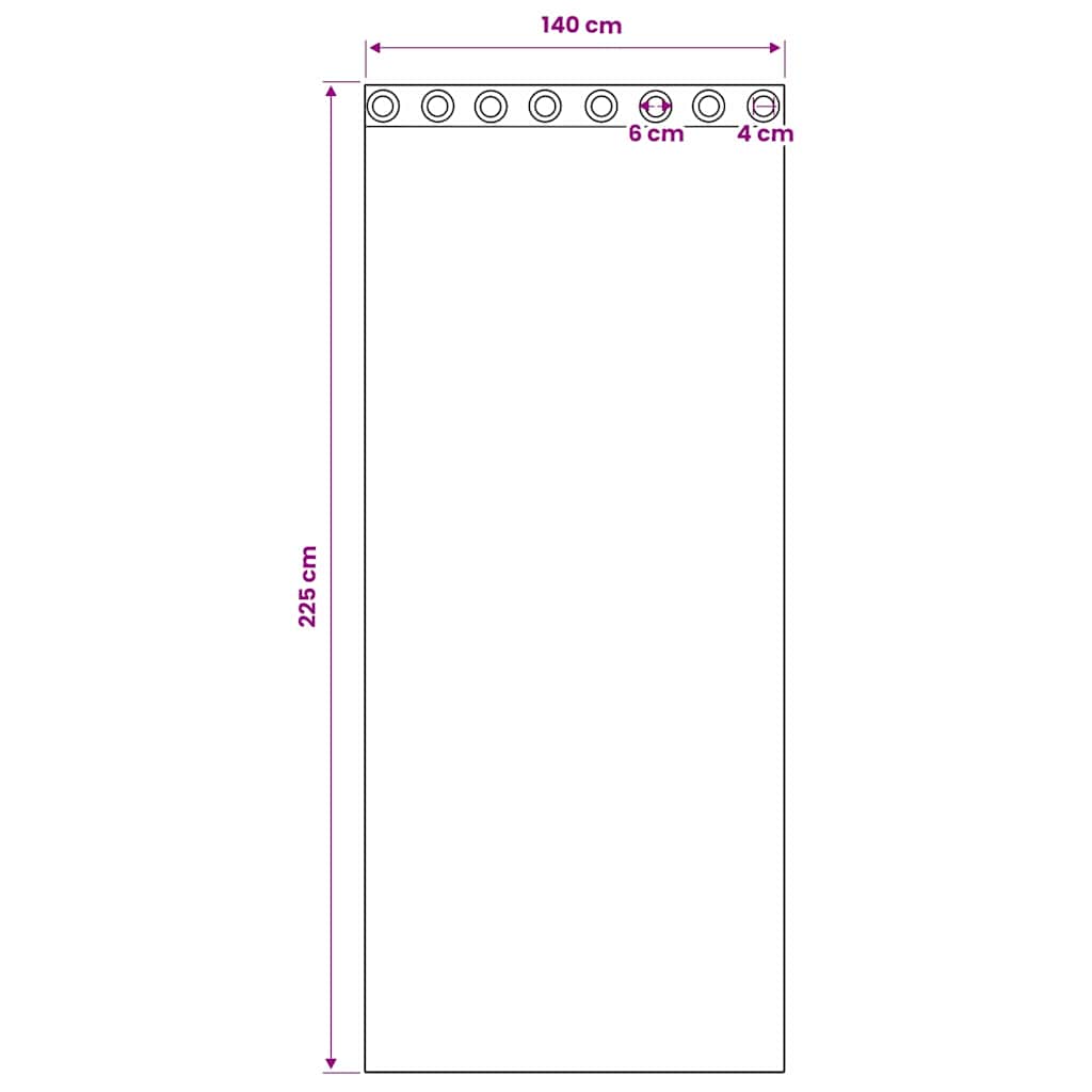 Voile zavjesa sa zavjesama 2 pcs Krema 225 x 140 cm Poliester