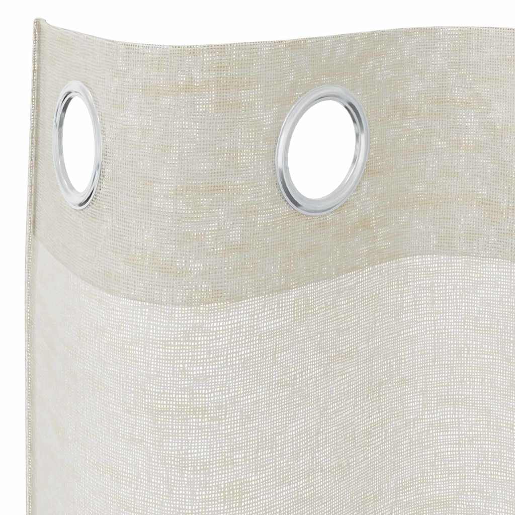 Voile zavjesa sa zavjesama 2 pcs Krema 245 x 140 cm Poliester