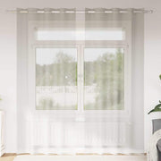 Voile zavjesa sa zavjesama 2 pcs Krema 245 x 140 cm Poliester