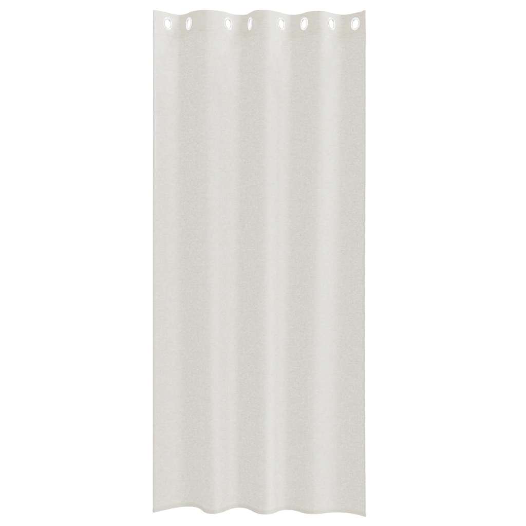 Voile zavjesa sa zavjesama 2 pcs Krema 245 x 140 cm Poliester