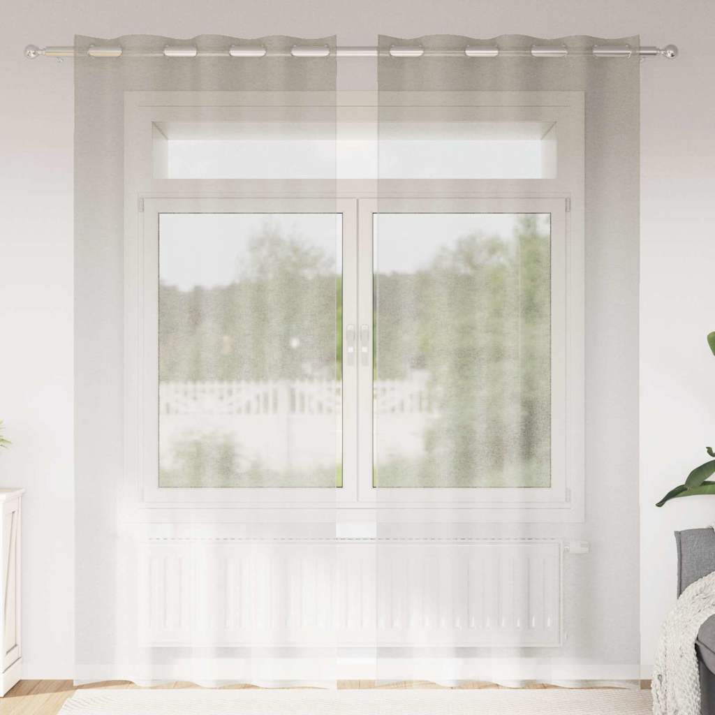 Voile zavjesa sa zavjesama 2 pcs Krema 260 x 140 cm Poliester