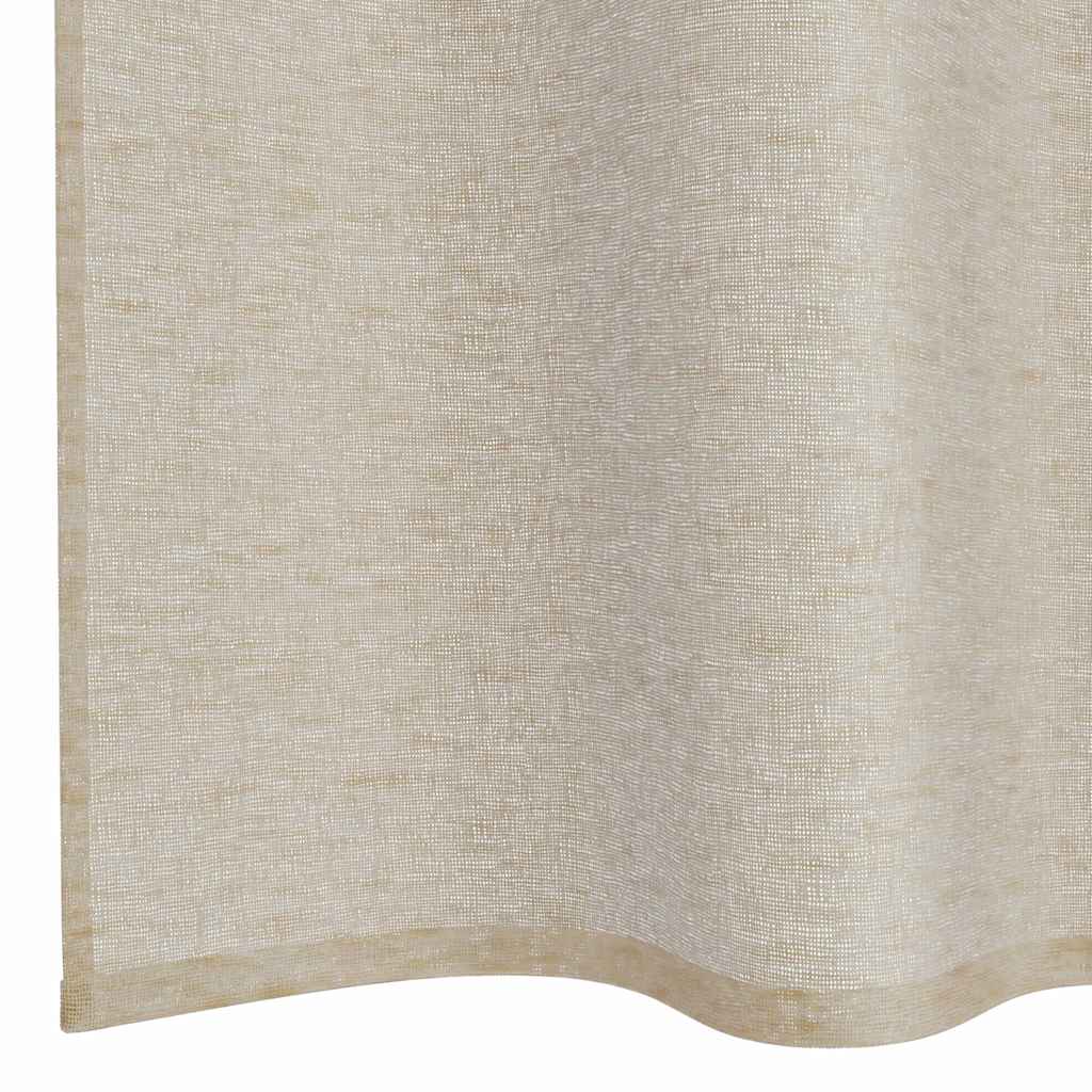 Voile zavjesa sa zavjesama 2 pcs Pijesak 140 x 140 cm Poliester