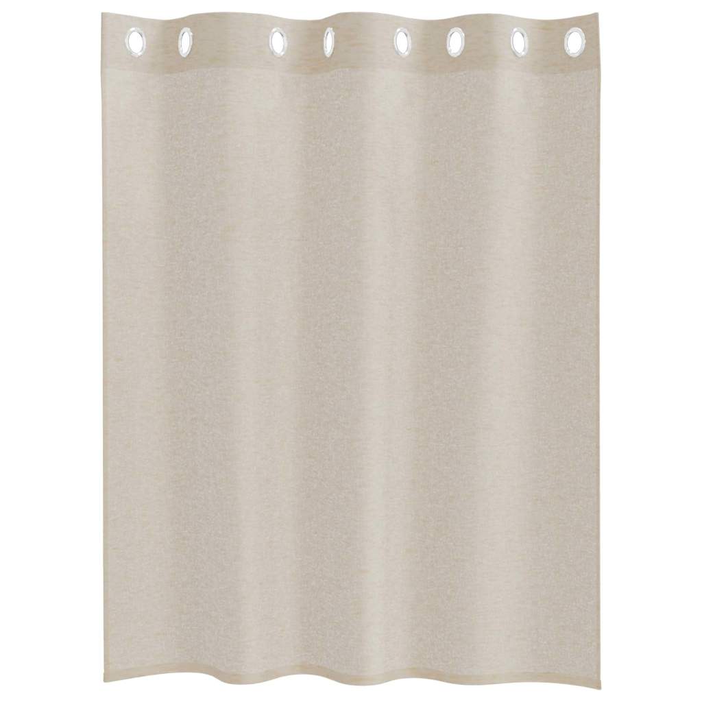 Voile zavjesa sa zavjesama 2 pcs Pijesak 140 x 140 cm Poliester