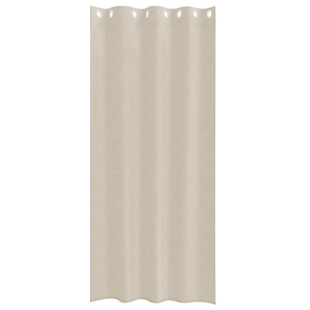 Voile zavjesa sa zavjesama 2 pcs Pijesak 245 x 140 cm Poliester