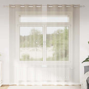Voile zavjesa sa zavjesama 2 pcs Pijesak 260 x 140 cm Poliester