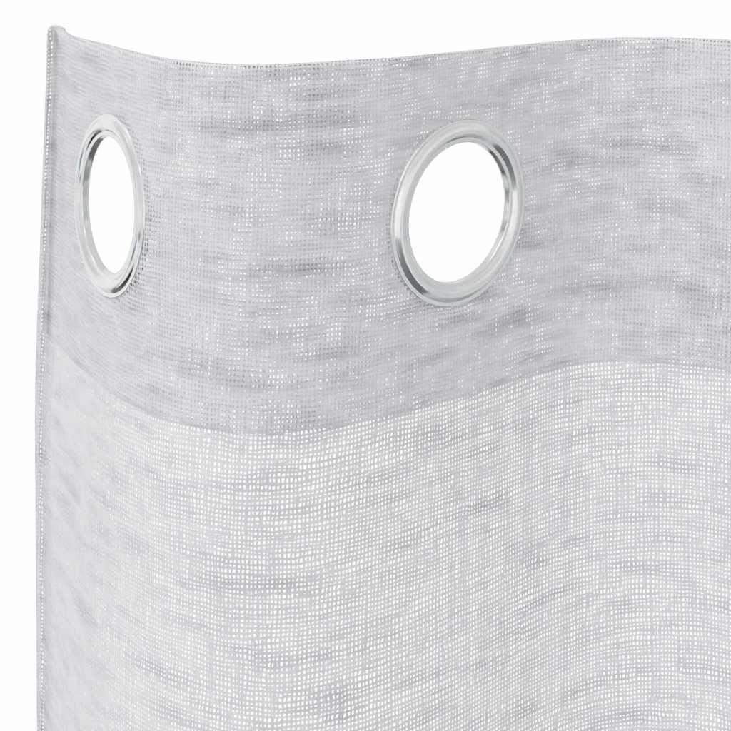 Voile zavjesa 2 pcs Svijetlo siva 245 x 140 cm Poliester