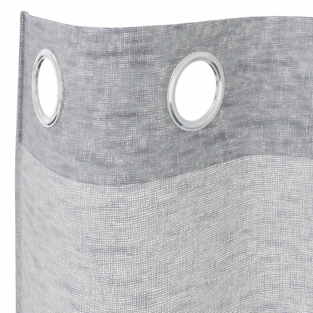 Voile zavjesa 2 pcs Tamno siva 140 x 140 cm Poliester