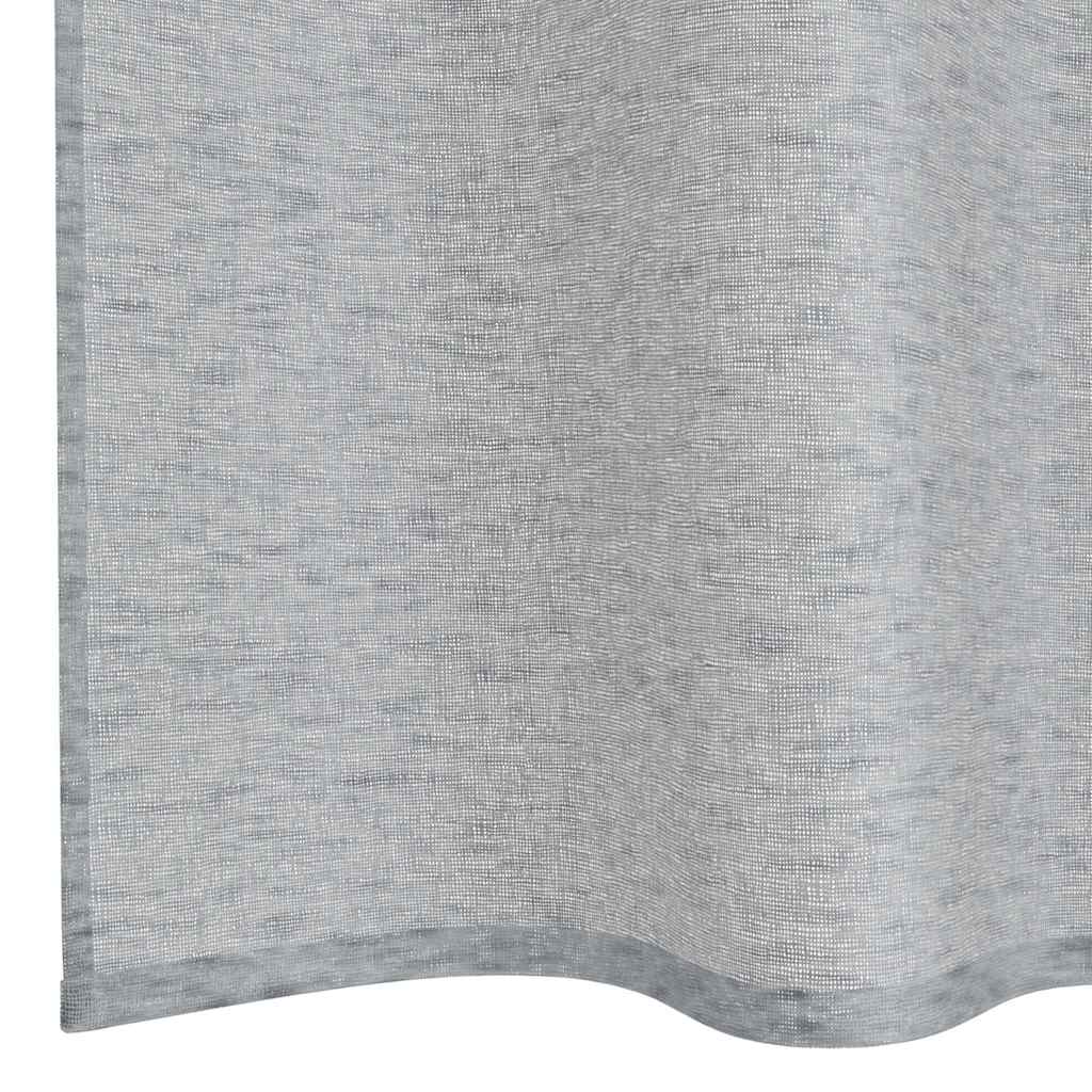 Voile zavjesa 2 pcs Tamno siva 225 x 140 cm Poliester