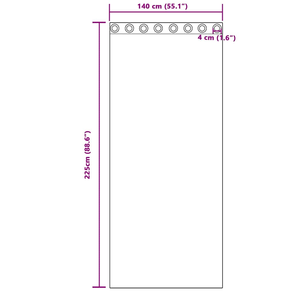 Voile zavjesa 2 pcs Tamno siva 225 x 140 cm Poliester