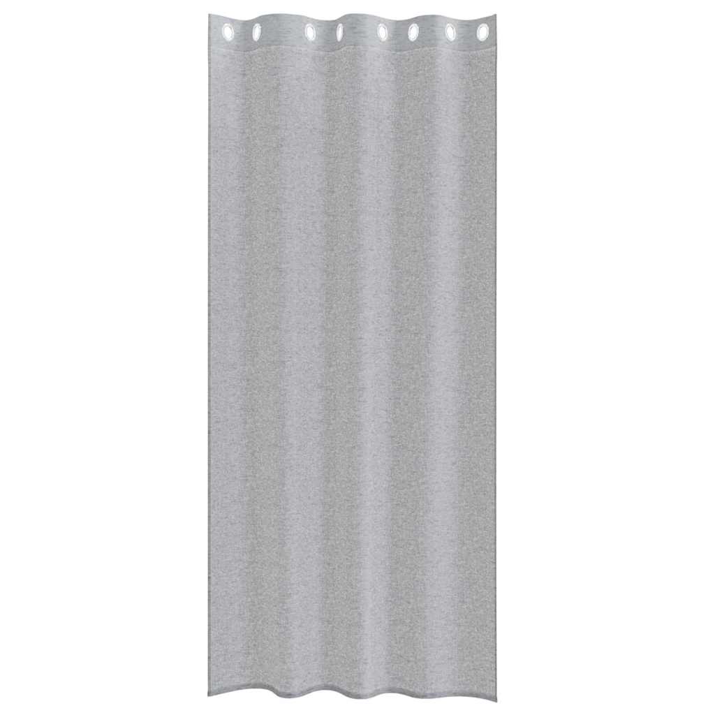 Voile zavjesa 2 pcs Tamno siva 260 x 140 cm Poliester
