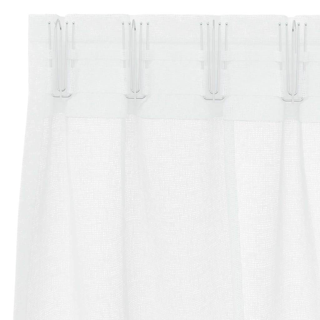 Voile zavjesa sa zavjesama 2 pcs Bijelo 175 x 140 cm Poliester