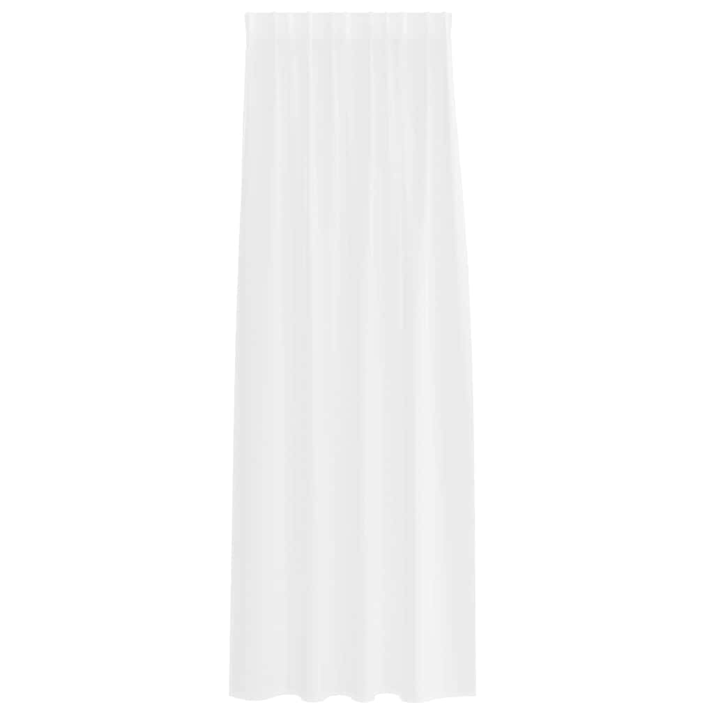 Voile zavjesa sa zavjesama 2 pcs Bijelo 260 x 140 cm Poliester