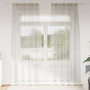 Voile zavjesa sa zavjesama 2 pcs Krema 260 x 140 cm Poliester