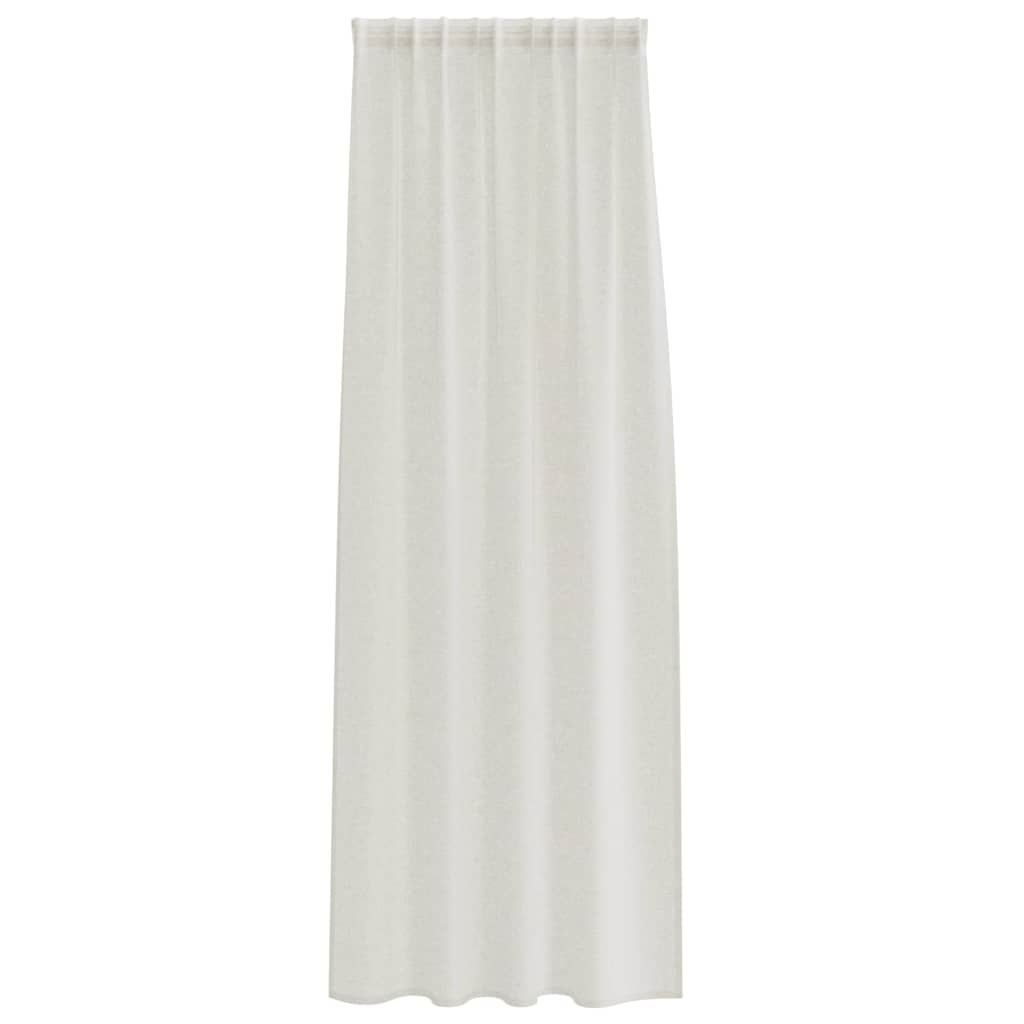 Voile zavjesa sa zavjesama 2 pcs Krema 260 x 140 cm Poliester