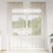 Voile zavjesa sa zavjesama 2 pcs Pijesak 245 x 140 cm Poliester